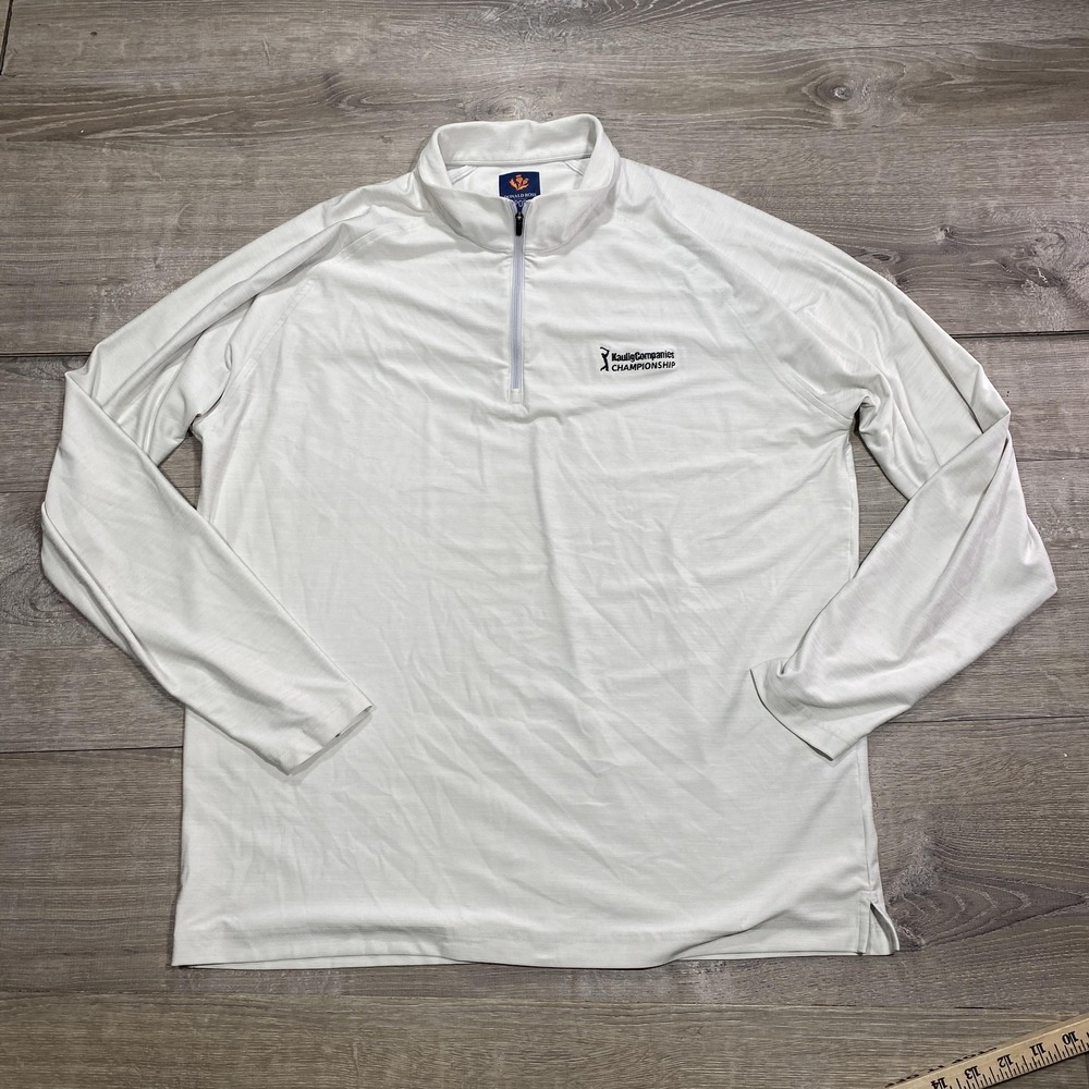 Donald Ross Sport Pullover Mens Large White Quarter Zip Kaulig Golf Championship